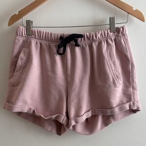 PINK Victoria's Secret Light Pink Terry Drawstring Athletic Comfy  Shorts SZ S